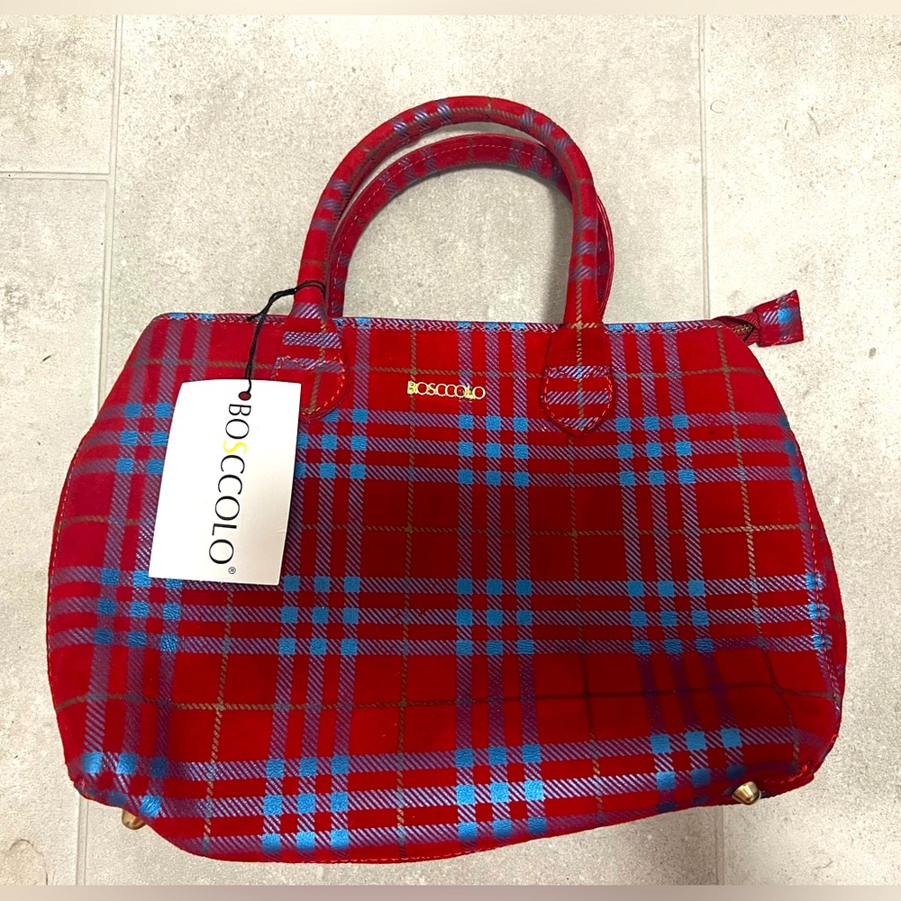 Checkered leather purse (handheld or strapped)